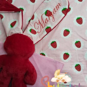 Printed Cotton and Polar Fleece Summer Cot Blankets Pink Strawberry