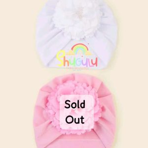 Girls Turbans Single White